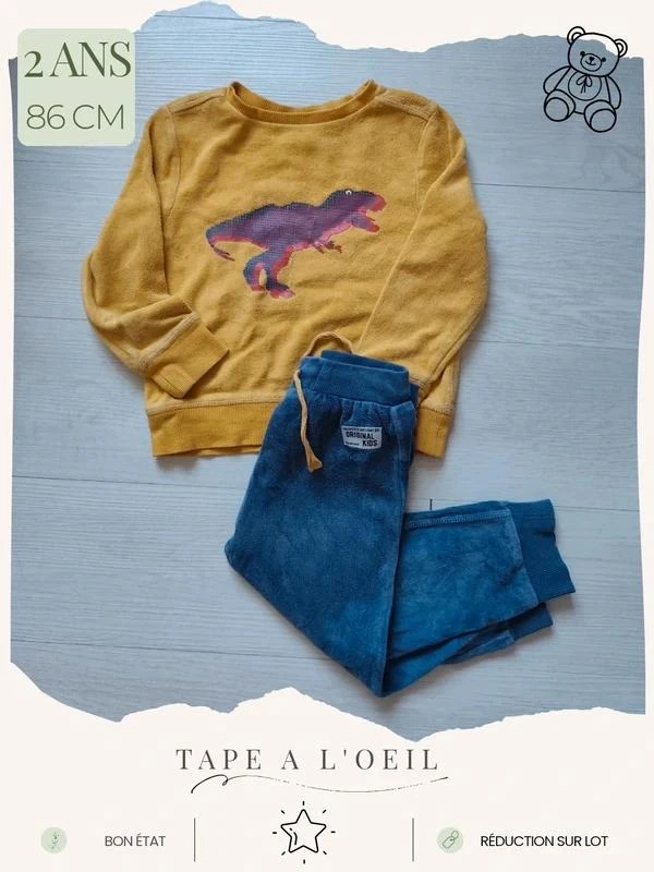 Pyjama velours dinosaure 🧸 Taille 2 ans 🧸 TAO